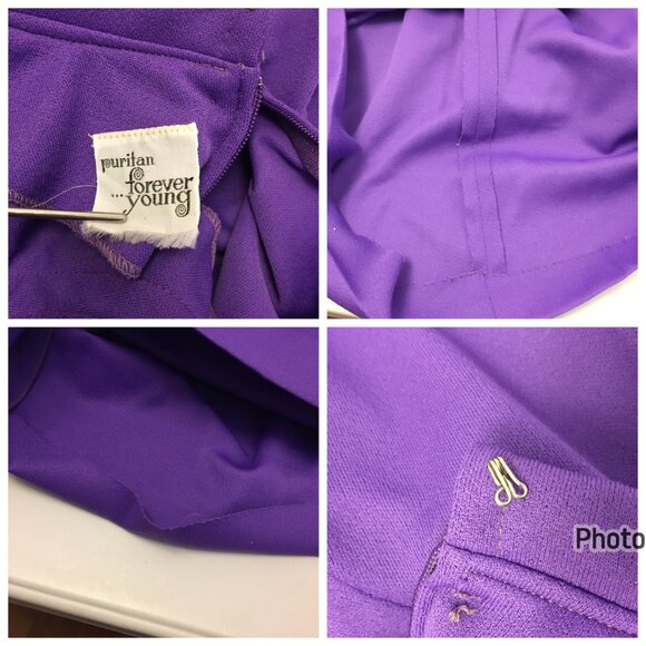 Vintage 60s Dog Ear Beagle Collar Dress with Belt Mod Shift Volup Plus Size (IB) - Picture 4 of 15